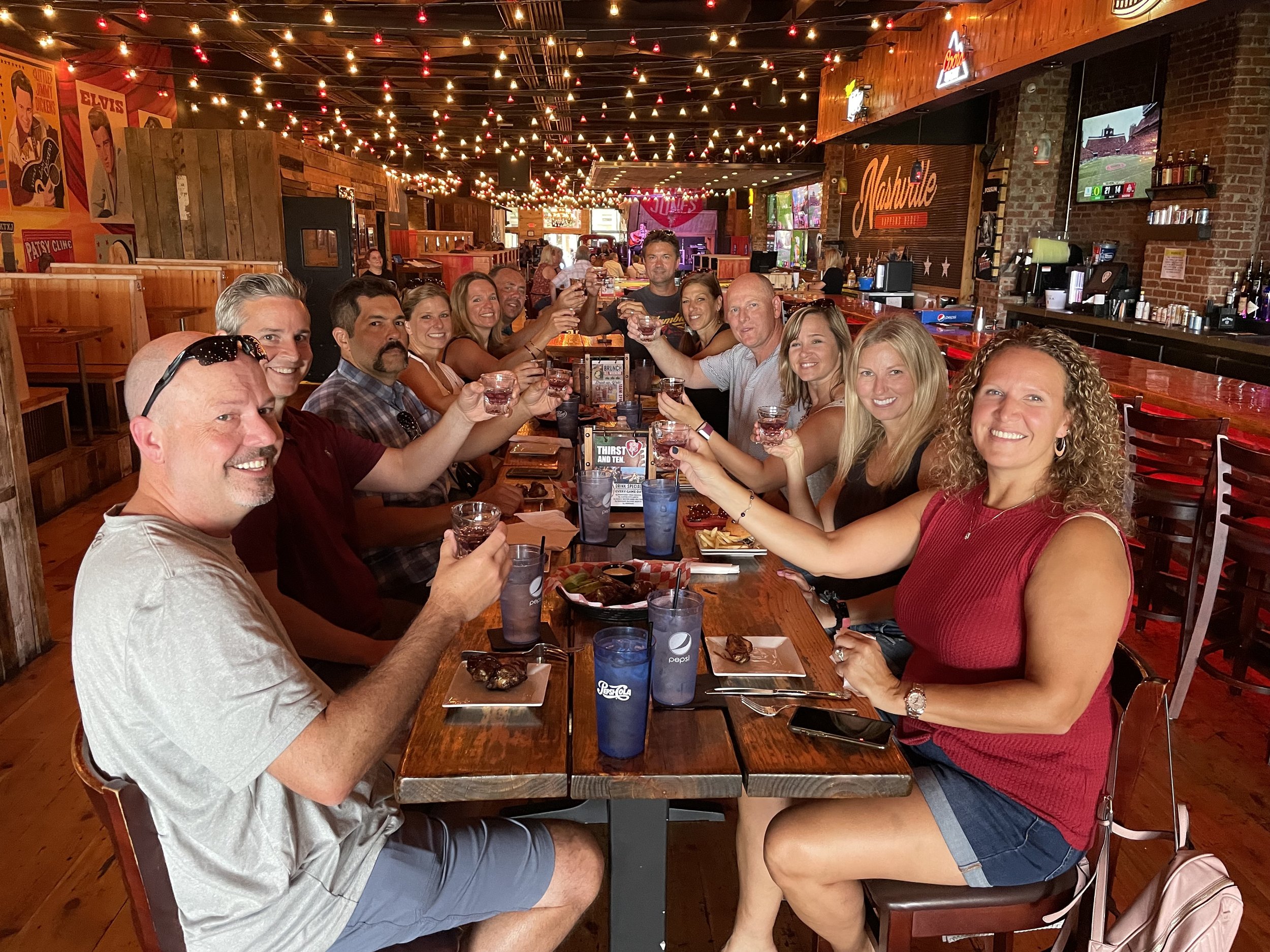 A Little Local Flavor food tour group at George Jones Museum and rooftop bar in Nashville