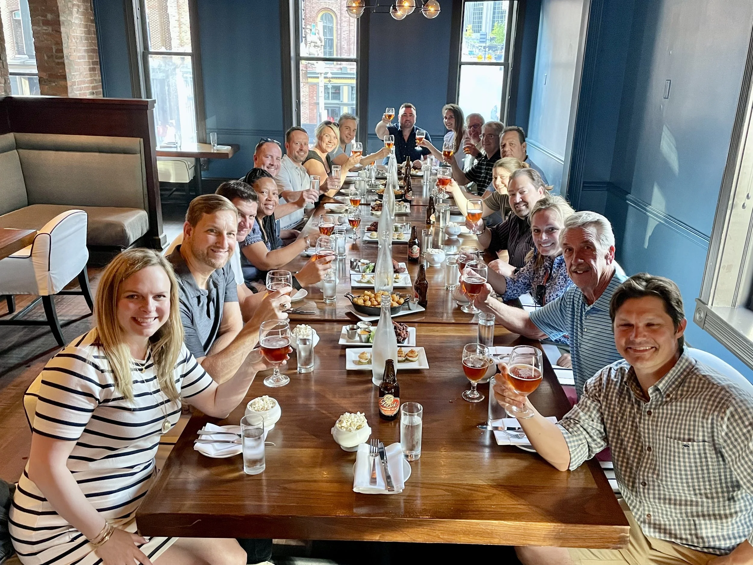 A Little Local Flavor corporate food tour group at Merchants Restaurant in Nashville